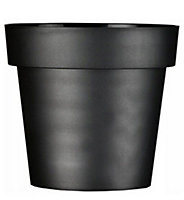 Plant Pots Flower Planter Matt Plastic Pot Classic Deco Pot Black Matt 12cm