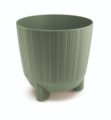 Plant Pots Indoor Outdoor Plastic Flowerpot  RYFO Earth Green 15cm