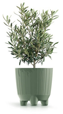 Plant Pots Indoor Outdoor Plastic Flowerpot  RYFO Grey 15cm