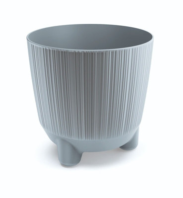 Plant Pots Indoor Outdoor Plastic Flowerpot  RYFO Grey 20cm