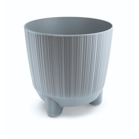 Plant Pots Indoor Outdoor Plastic Flowerpot  RYFO Grey 20cm