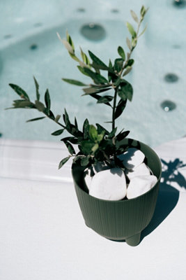 Plant Pots Indoor Outdoor Plastic Flowerpot  RYFO White 17cm - 3