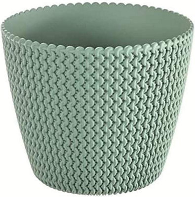 Plant Pots Indoor Outdoor Plastic Flowerpot Small Medium Large Splofy Sage 16cm