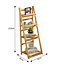 Plant Stand 4 Tier Wood Foldable Ladder Flower Shelf for Multiple Plants Flower Holders for Patio Garden Balcony
