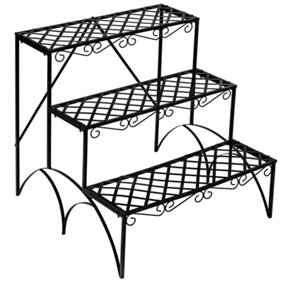 Plant stand with 3 levels - black