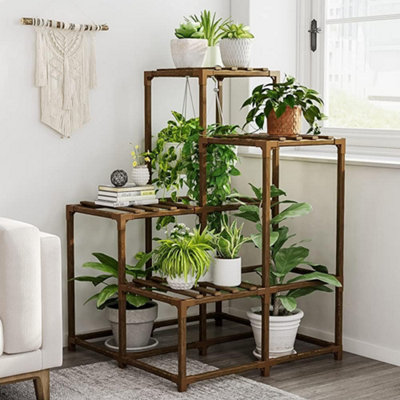Plant Stands Indoor Outdoor Corner Shelf Plant Holder for Living 4-Tier ...
