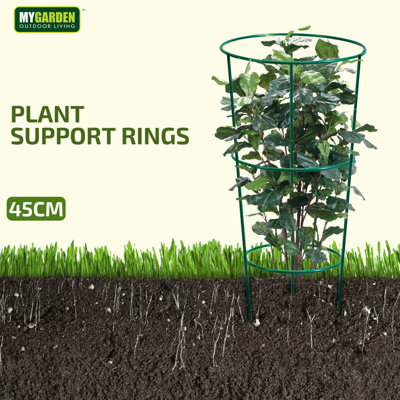 Plant Support Ring 45CM Pack of 2 Strong Durable Conical Climbing Plant ...