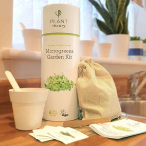 Plant Theory Grow Your Own Microgreens - Broccoli, Radish, Cress, Pea Shoots and Rocket - Vegan Compost & 100% Plastic Free