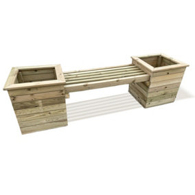 Planter Bench - Timber - L51 x W194 x H55 cm - Minimal Assembly Required