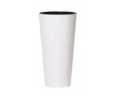 Planter Plant Pot Flowerpot Tubus Outdoor Garden Balcony Indoor Modern Tall White 28.6cm