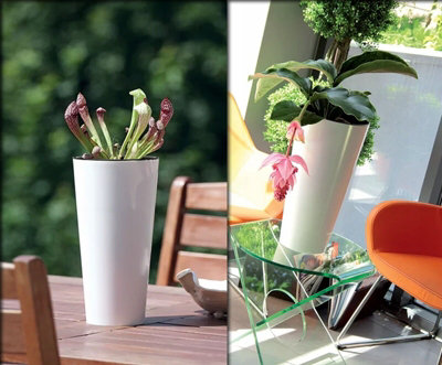 Planter Plant Pot Flowerpot Tubus Outdoor Garden Balcony Indoor Modern Tall White 57.2cm - 4