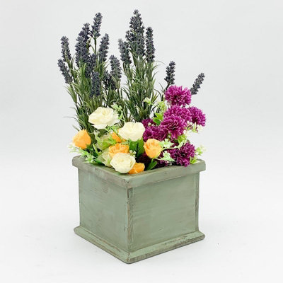 Planter - Wooden - L20 x W20 x H20 cm - Green