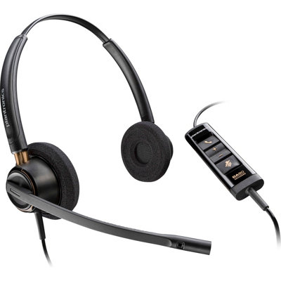 Plantronics Poly EncorePro 525-M USB-A and USB-C USB headset ...