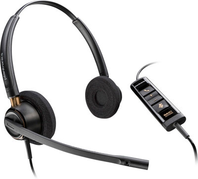 Plantronics Poly EncorePro 525-M USB-A and USB-C USB headset ...