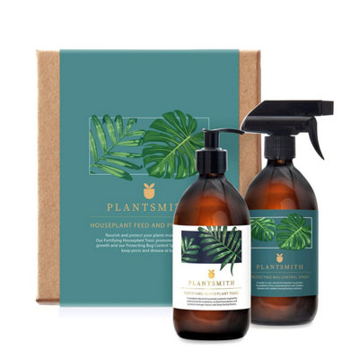 Plantsmith House Plant Bug Spray 500ml and Tonic 500ml Care Kit, Feed