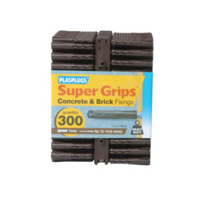 Plasplugs BP 539 Solid Wall Super Grips Fixings Brown (300)