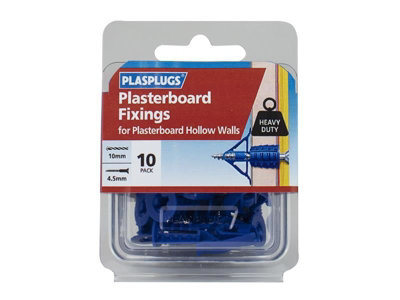 Plasplugs HCF110 HCF110 Heavy-Duty Plasterboard Fixings Pack of 10 PLAHCF110