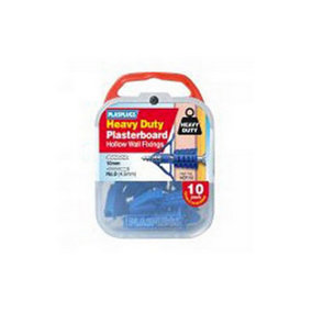 Plasplugs Heavy Duty Plasterboard Fixing (Pack of 10) Blue (One Size)