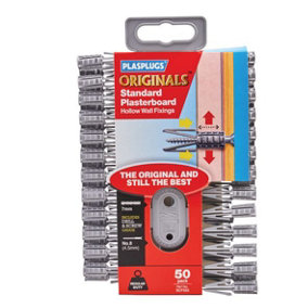 Plasplugs Original Plasterboard Fixings (Pack of 50) - XMS24PLUG5