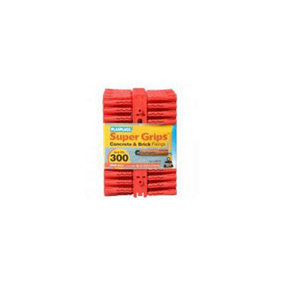 Plasplugs Super Grips Wall Plugs (Pack of 300) Red (One Size)
