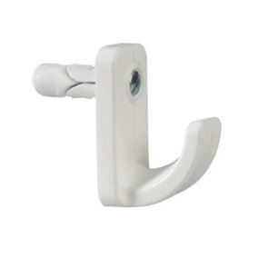 Plasplugs White Single Hollow Door Hook Pack of 1