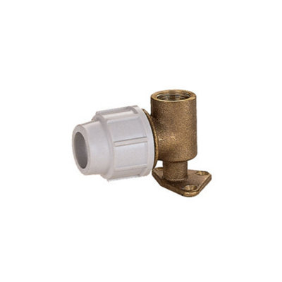 Plasson Brass Wall Plate Elbow 20mm x 1/2" 9055 (PV9055005)