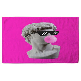 Plaster statue,  David's head in pixel glasses (Bath Towel) / Default Title