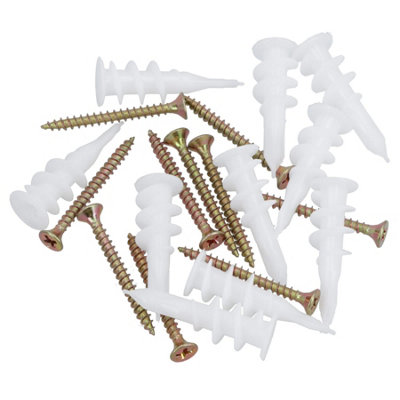 Plasterboard Nylon Fixings Cavity Wall Speed Anchor Plugs and Screws 42mm 20pc