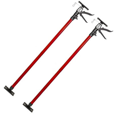 Plasterboard Props Set of 2 - height-adjustable, 115 up to 290cm - red