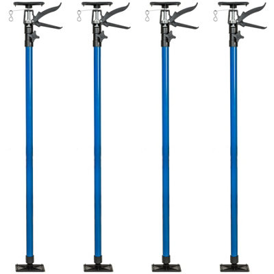 Plasterboard Props Set of 4 Adjustable Ceiling Support Shore Holder 115 up to 290 cm - blue