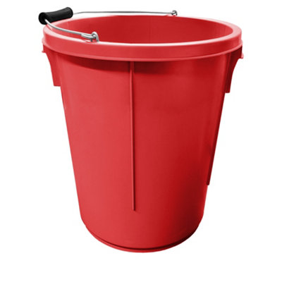 Plasterers Bucket Red for Mixing Building Plaster and Holding Water - 25 Litre Plastic Heavy Duty