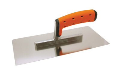 Plastering Trowel 130mm x 270mm / 0.7mm Stainless Steel with Soft Grip Handle