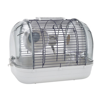 View of Plastic and Wire Hamster Cage with Play and water dispenser, 32 x 21 x ...