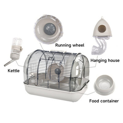 Gallery Detail: Plastic And Wire Hamster Cage With Play And Water Dispenser