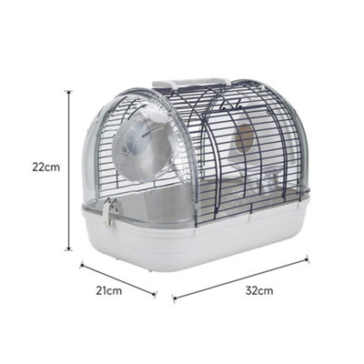 Image showcasing Plastic and Wire Hamster Cage with Play and water dispenser 32 x 21 x 22 cm
