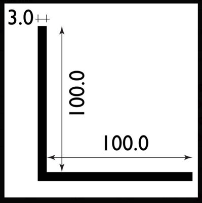 PLASTIC ANGLE CORNER TRIM RIGID COVER STRIP 90 DEGREE BLACK 1 METRE 100mm