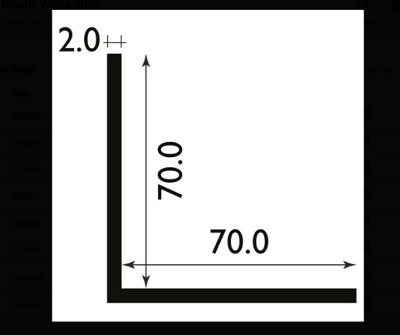 PLASTIC ANGLE CORNER TRIM RIGID COVER STRIP 90 DEGREE BLACK 1 METRE 70mm