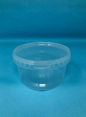 Plastic Buckets Tubs White Transparent Tamper Evident Lids  10 buckets 0.55L