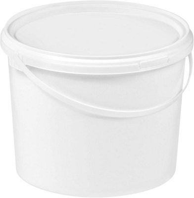 Plastic Buckets Tubs White Transparent Tamper Evident Lids  100 buckets 3L