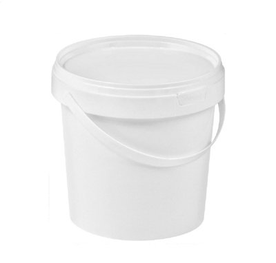 Plastic Buckets Tubs White Transparent Tamper Evident Lids  15 buckets 1L