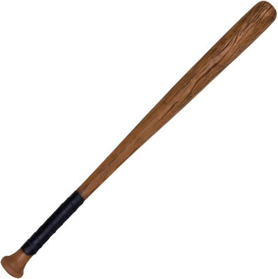 Plastic Costume Prop Baseball Bat 85cm Wood-Effect Fancy Dress Accessory
