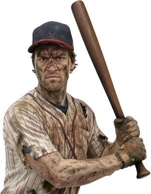 Plastic Costume Prop Baseball Bat 85cm Wood-Effect Fancy Dress Accessory