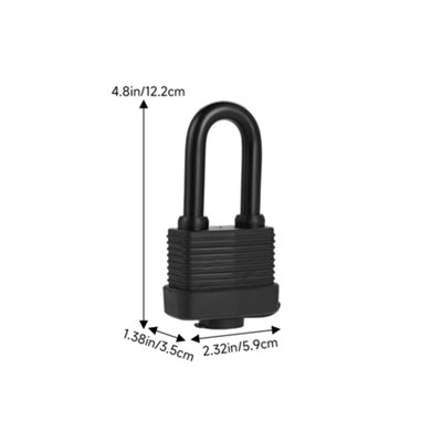 Plastic Covered Metal Padlock with 2 Keys