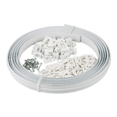 Plastic Curtain Track Glider Rail 4 Metres Long/Hooks and Glides & Screws Inc
