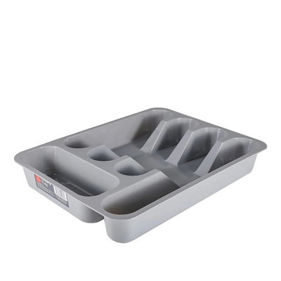 PLASTIC Cutlery Tray Silver 360MM x 260MM