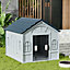 Plastic Dog House Dog Kennel with Steel Door 842x982x820 mm