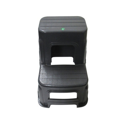 Plastic Double Step Stool Tall 150KG (Grey Lightweight Motorhome ...