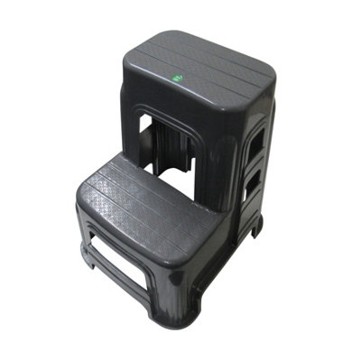 Plastic Double Step Stool Tall 150KG (Grey Lightweight Motorhome ...