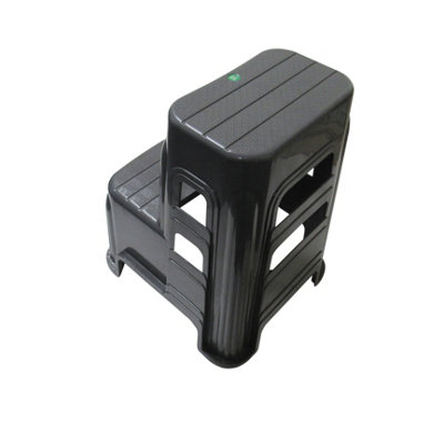 Plastic Double Step Stool Tall 150KG (Grey Lightweight Motorhome ...