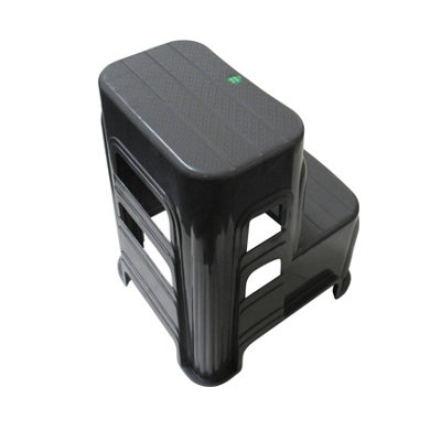 Plastic Double Step Stool Tall 150KG (Grey Lightweight Motorhome ...